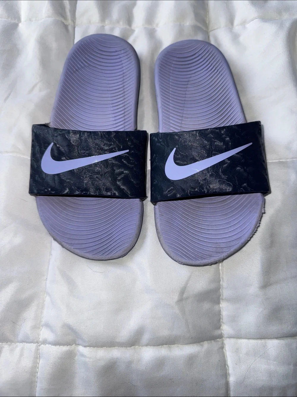 Nike Purple and Black Kids Slide Sandals